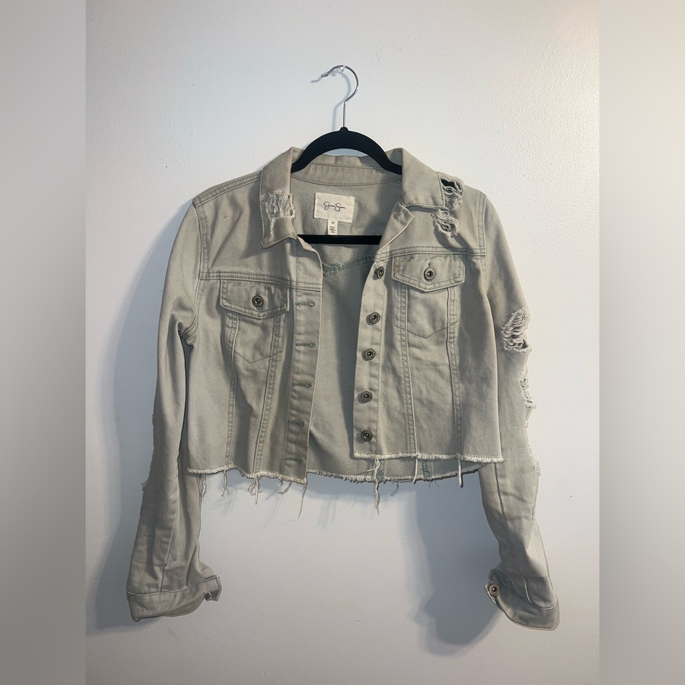 Seafoam Denim Crop Jacket
